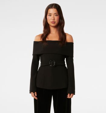 Courtney Belted Bardot Top