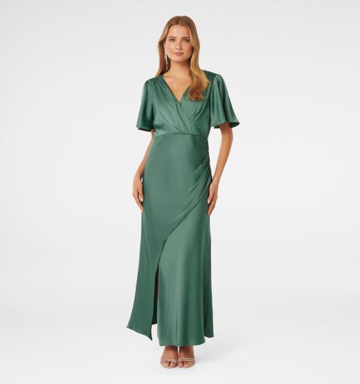 Amazon.com: BTFBM Women's Mock Neck Satin Dress Elegant Long Sleeve Elastic  High Waist Formal Wedding Cocktail Party Maxi Dresses(Solid Army Green,  Small) : Clothing, Shoes & Jewelry