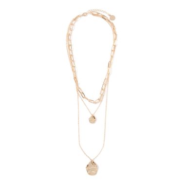Pretty Simple Three Tier Crystal Necklace -Antique Gold – VERUCASTYLE