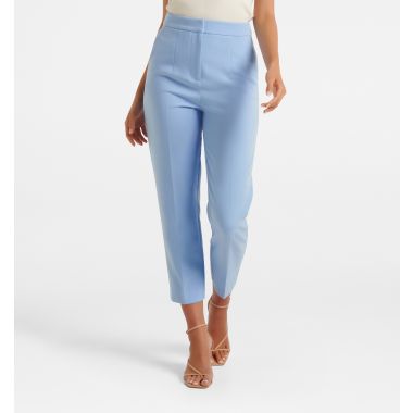 Mid Rise Cigarette Trousers In Grey | Tessita | SilkFred US