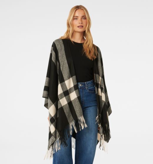 Olivia Check Wrap Cape