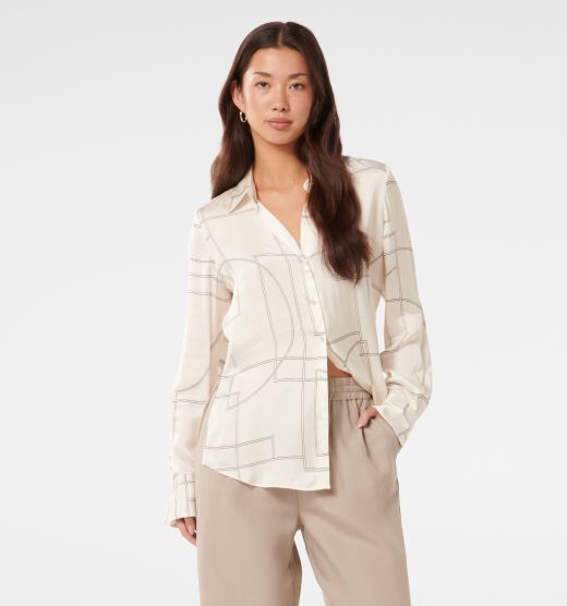 Harvey Notched Neck Satin Shirt