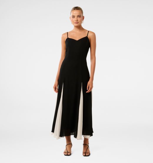 Dahlia Contrast Godet Maxi Dress