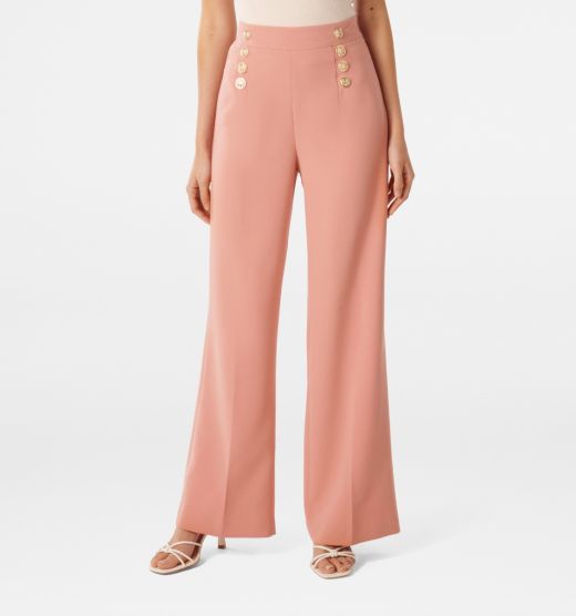 Sara Button Up Slim Flare Pant