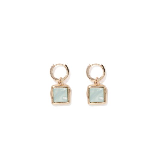 Esme Square Stone Hoop Earring