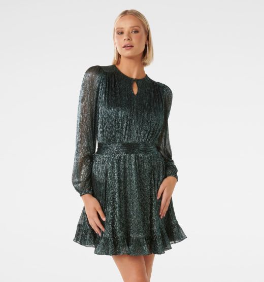 Stevie Godet Plisse Mini Dress