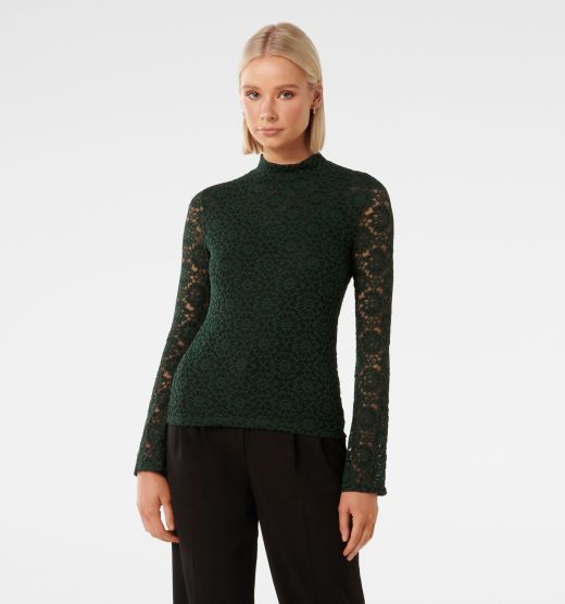 Rachel High Neck Lace Top