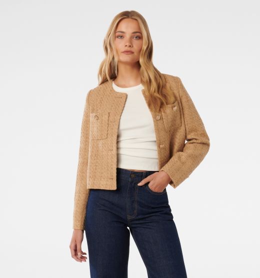 Chrissy Crop Boucle Jacket