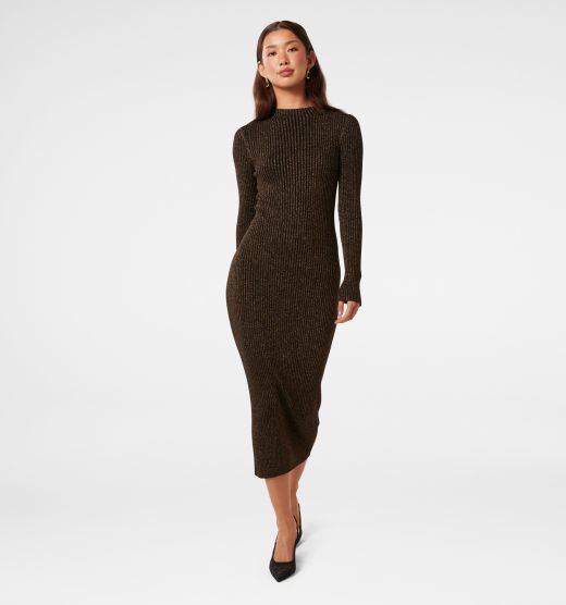 Eliza Ribbed Column Midi Dress