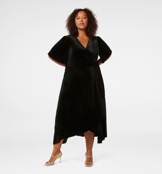 Violet Curve Velvet Wrap Dress