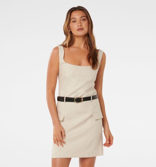 Charlie Belted Linen Mini Dress