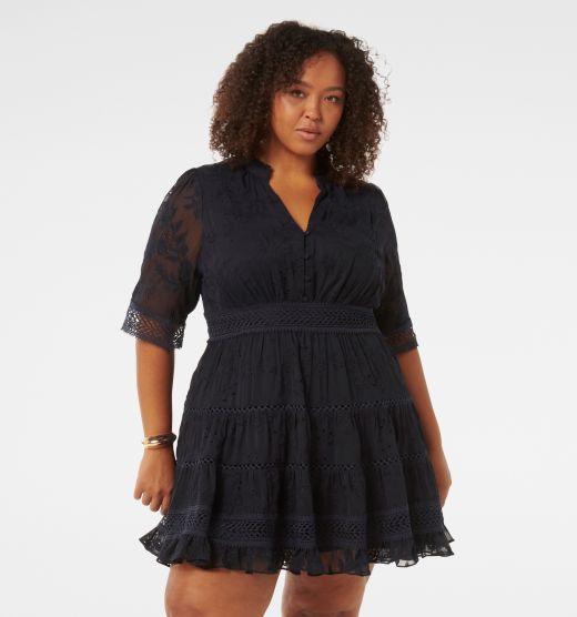 Lillian Curve Trim Skater Dress