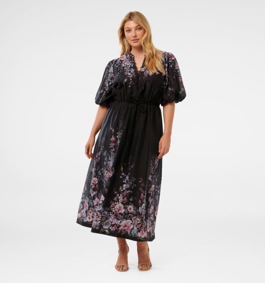 Adele Curve Printed Midi Dress