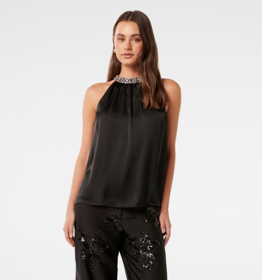 Emily Embellished Halter Top