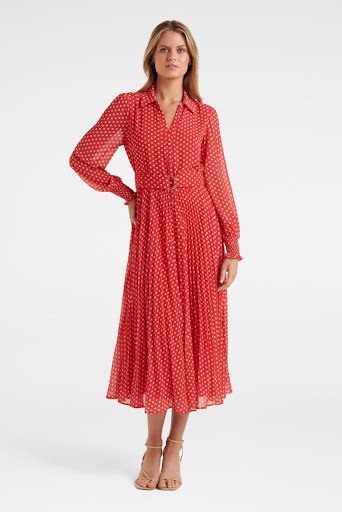 Aurora Pleated Shirt Dress