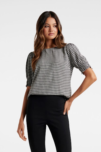 Bronte Check Top