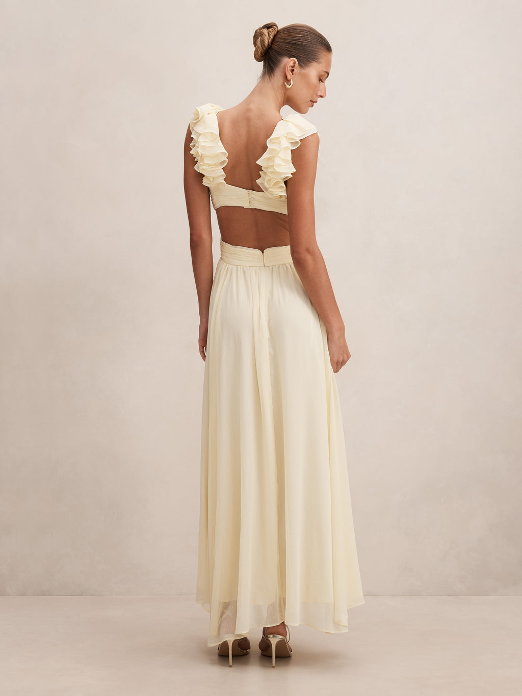 Selena Ruffle Shoulder Maxi Dress
