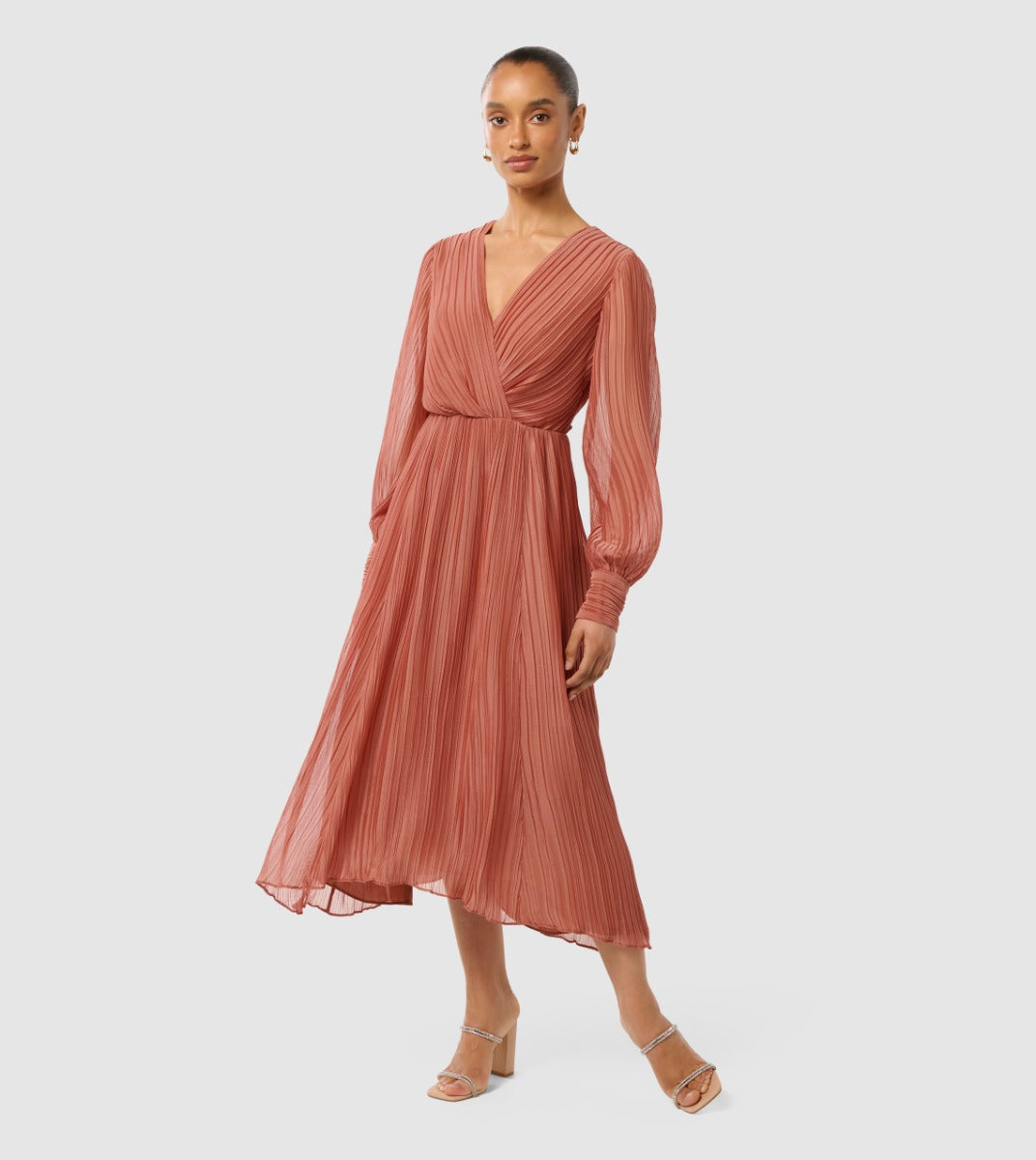 Genevieve Petite Crinkle Midi Dress
