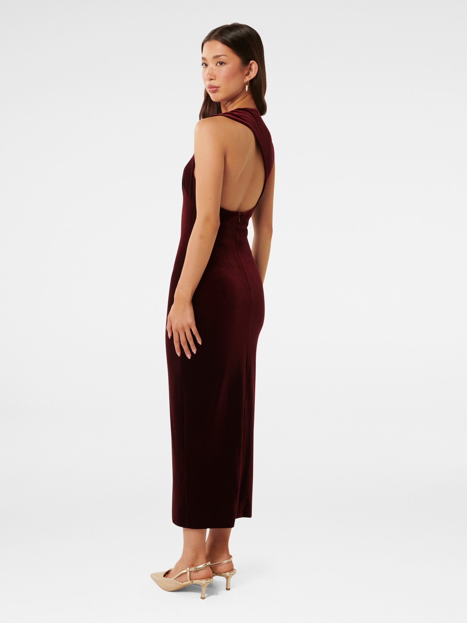  Reese Asym Velvet Maxi Dress