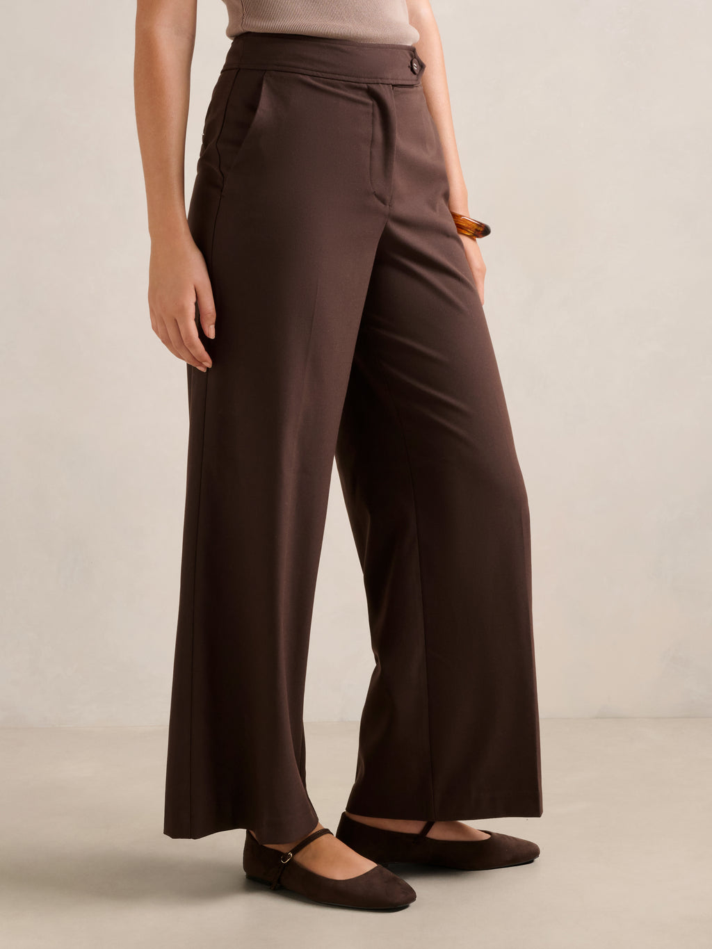 Tyla Button Tab Wide Leg Pant