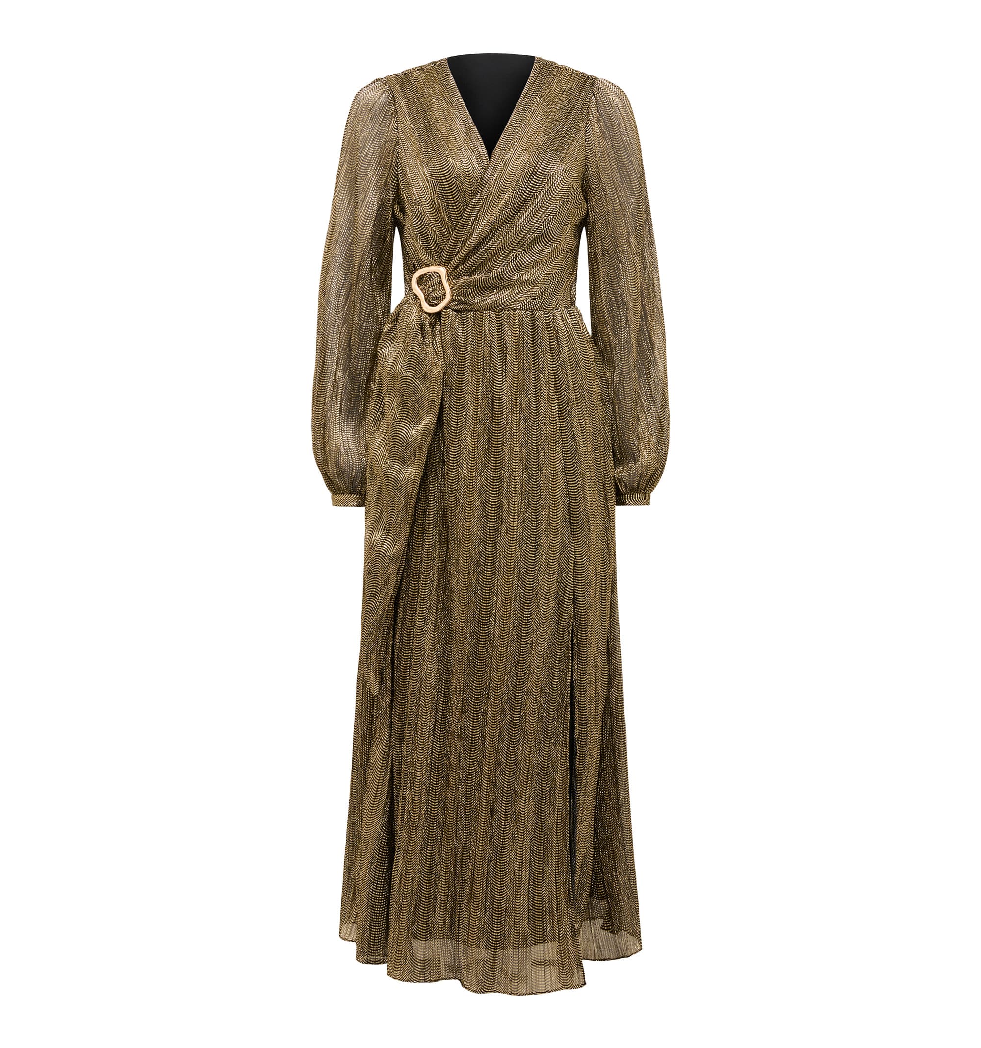 Tyler Plisse Belted Midi Dress