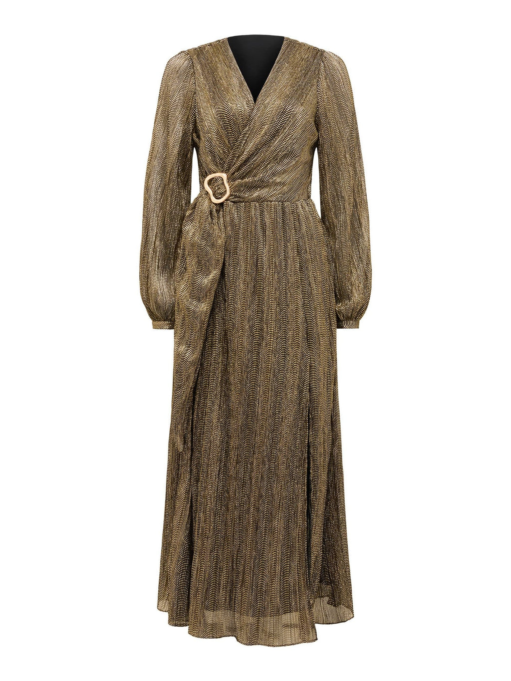  Tyler Plisse Belted Midi Dress