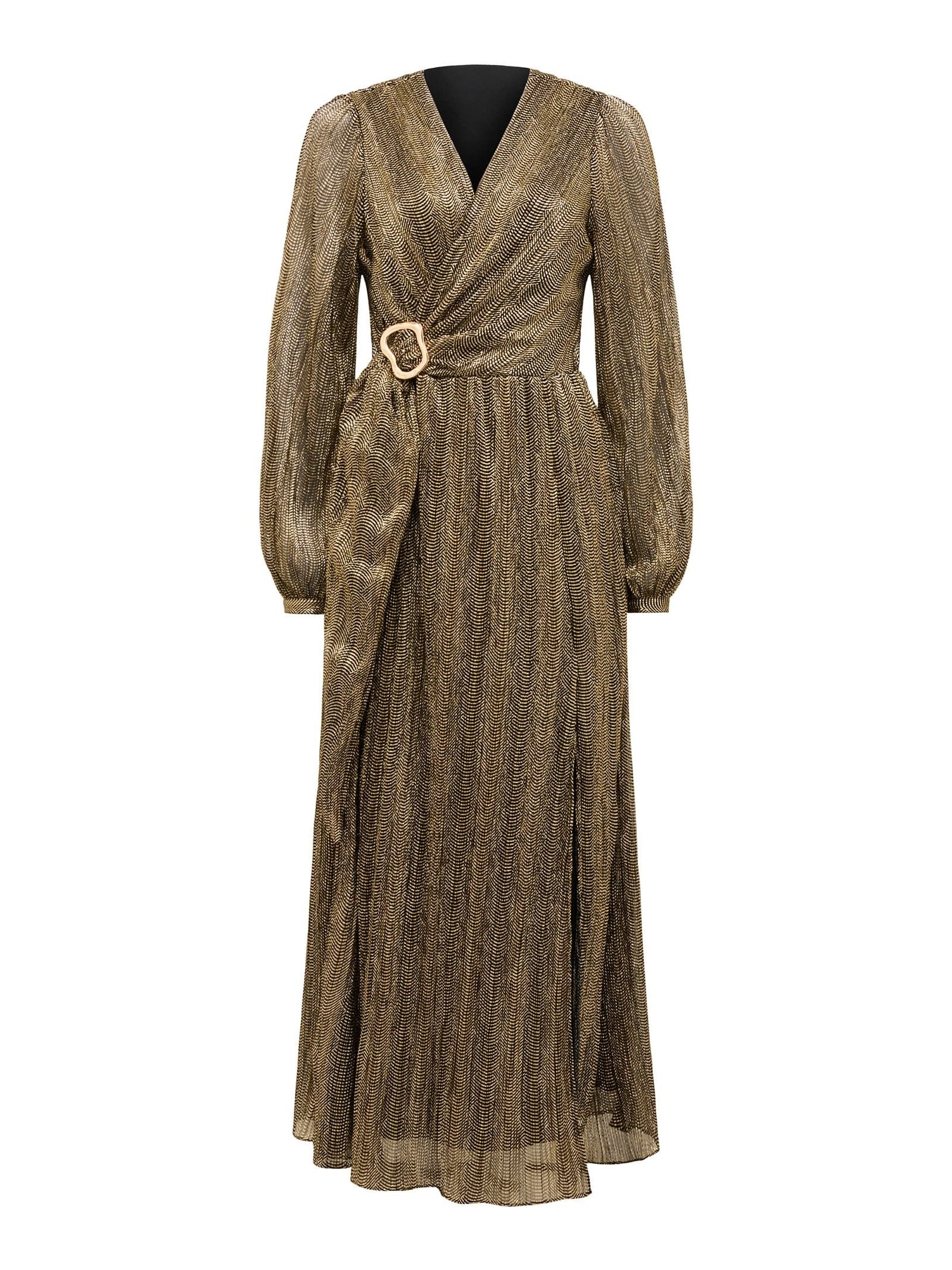  Tyler Plisse Belted Midi Dress