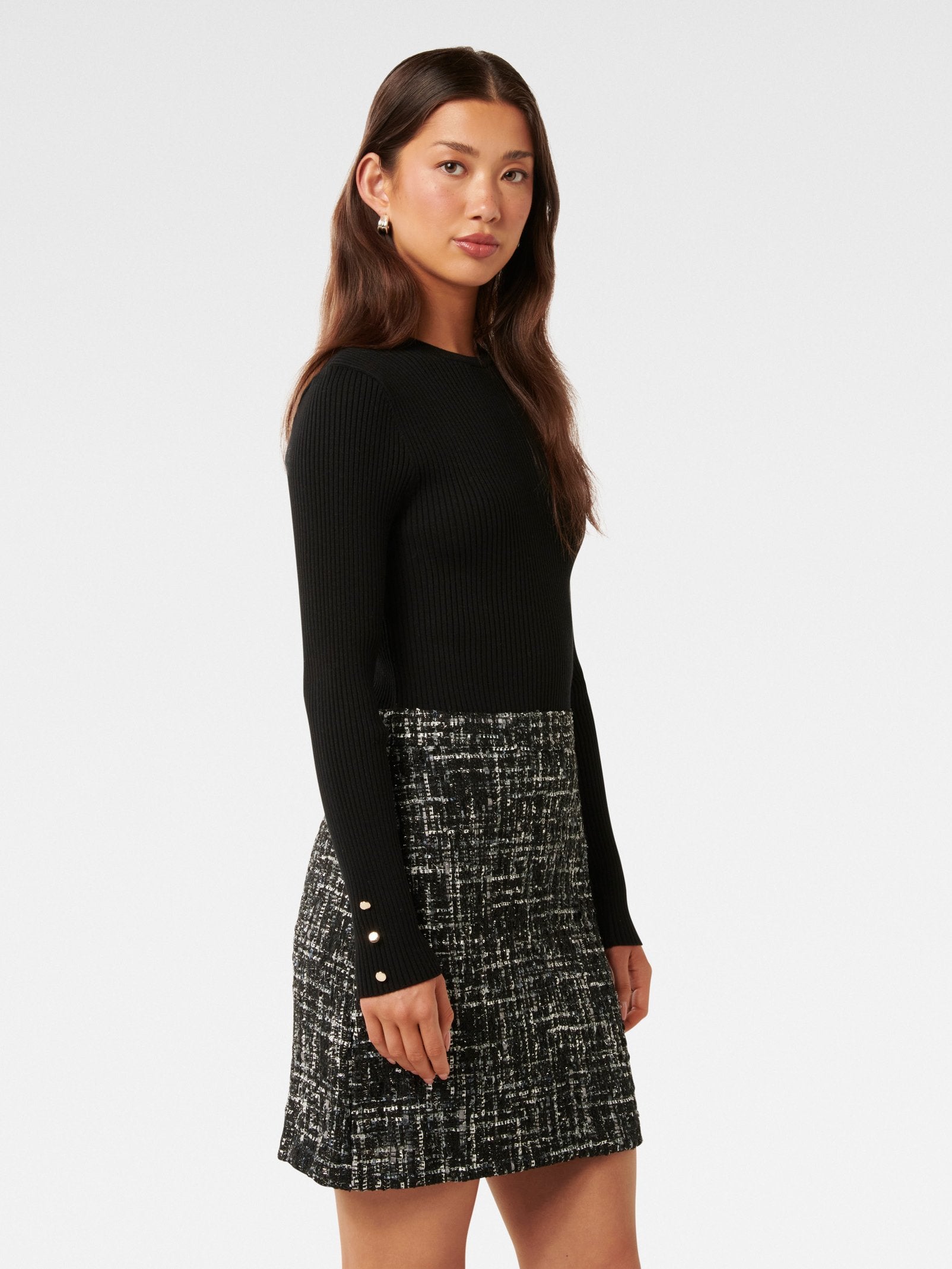  Gina Boucle Knit Mini Dress