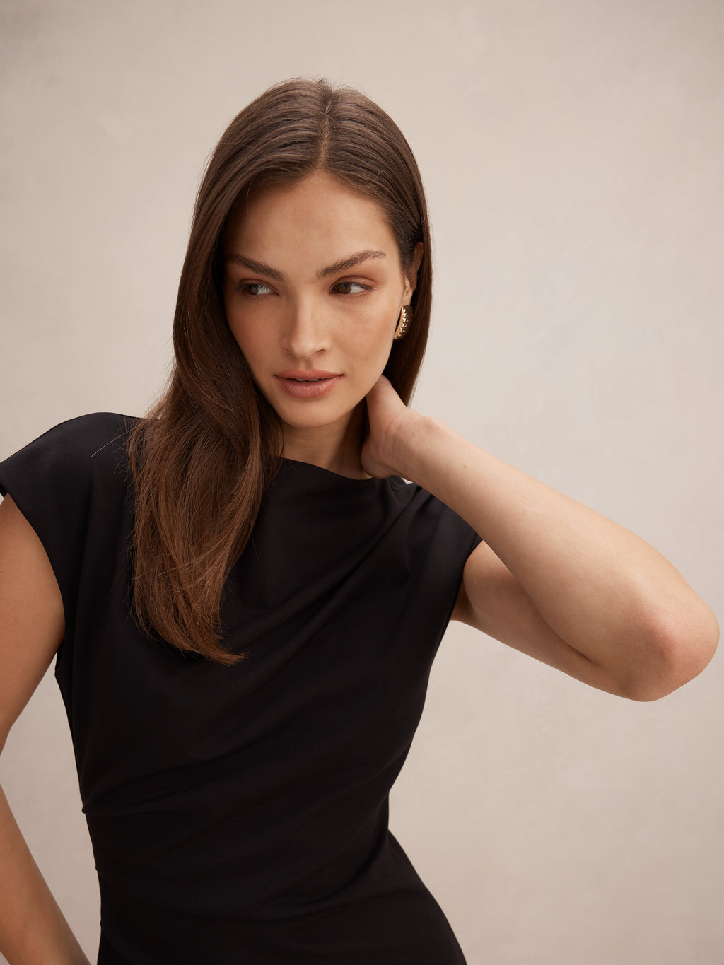 Carly Sleeveless Tuck Mini Dress