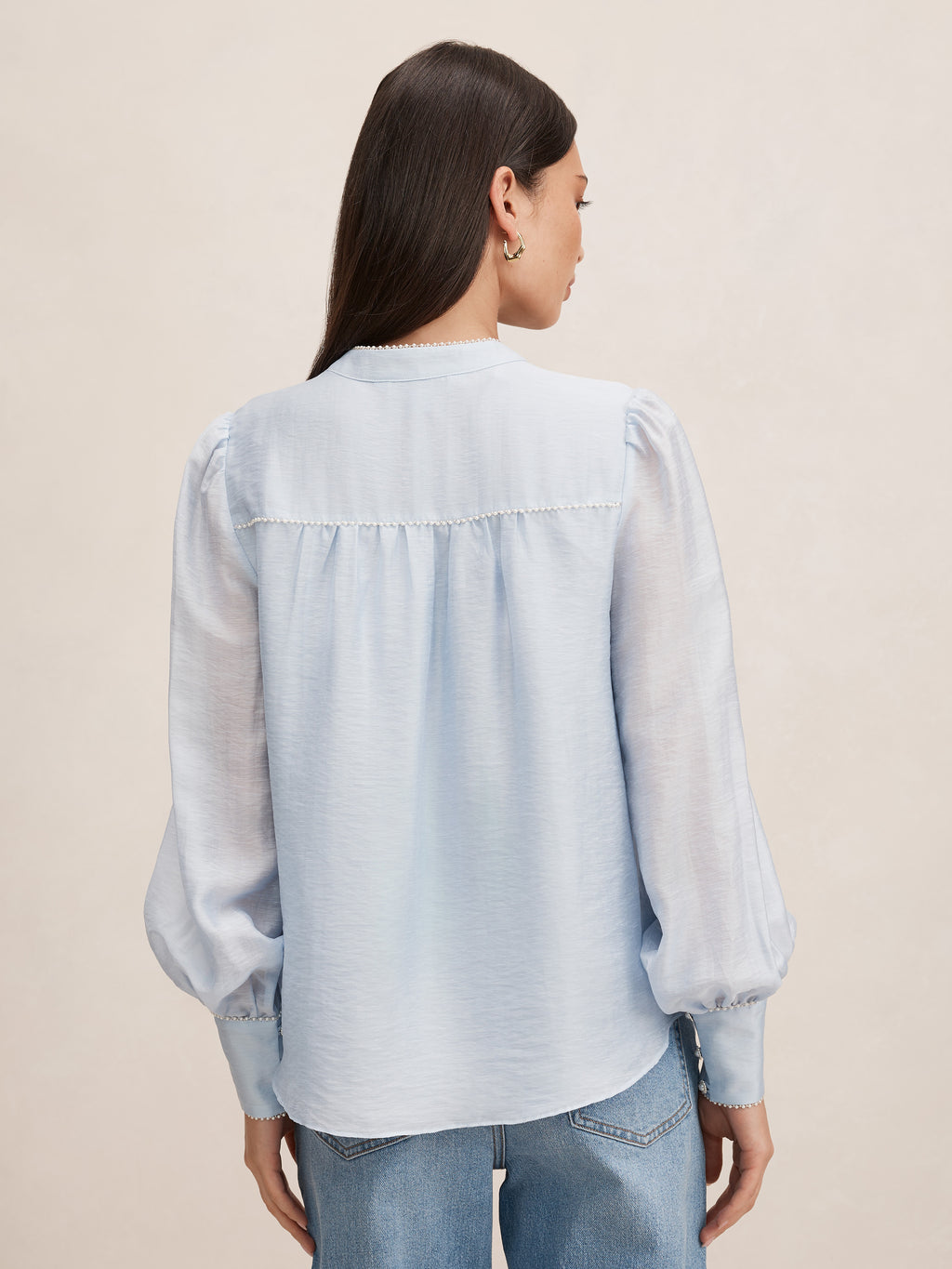 Angelica Pearl Trim Blouse
