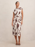 Emery Mesh Ruched Midi Dress