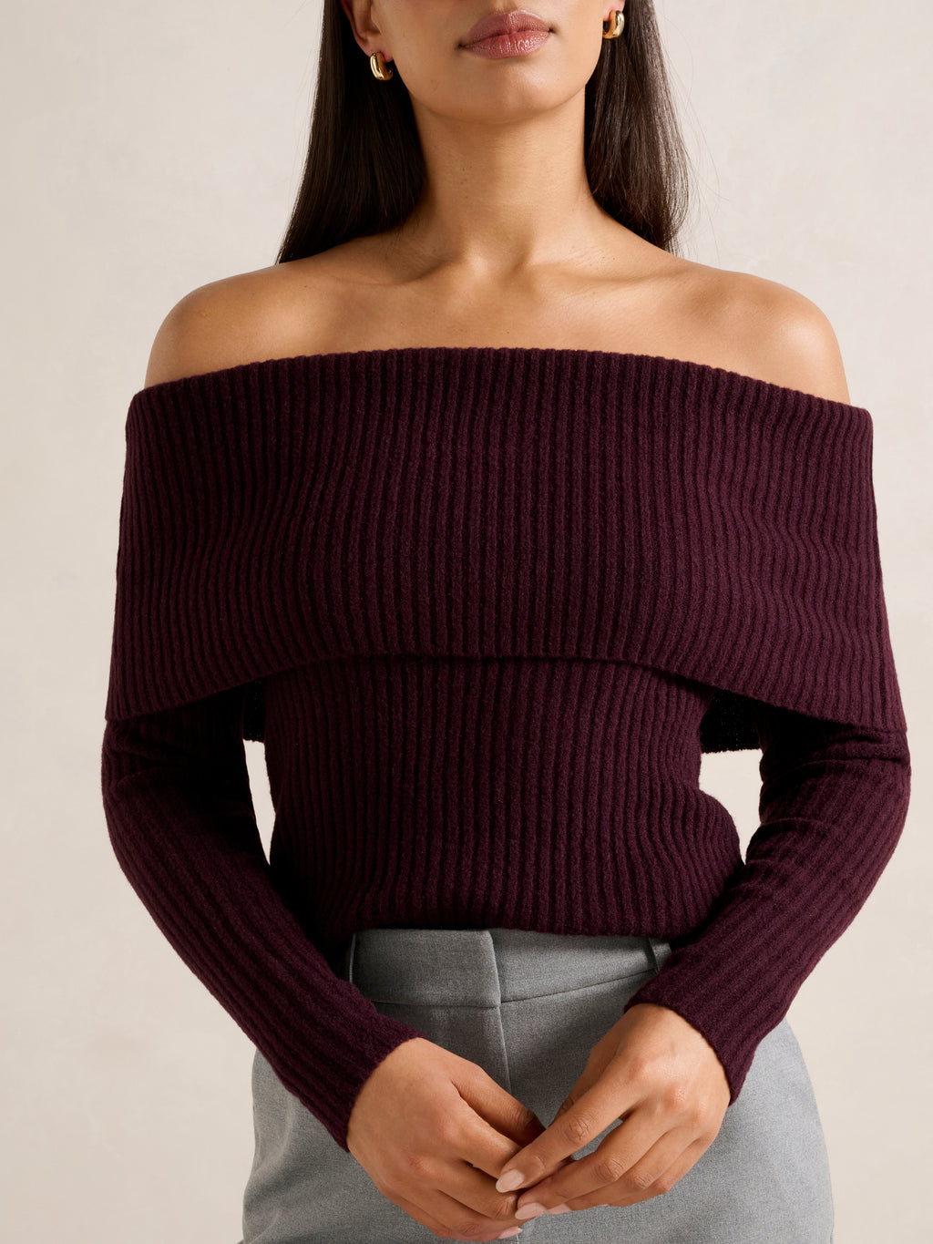 Ashley Ribbed Knit Bardot