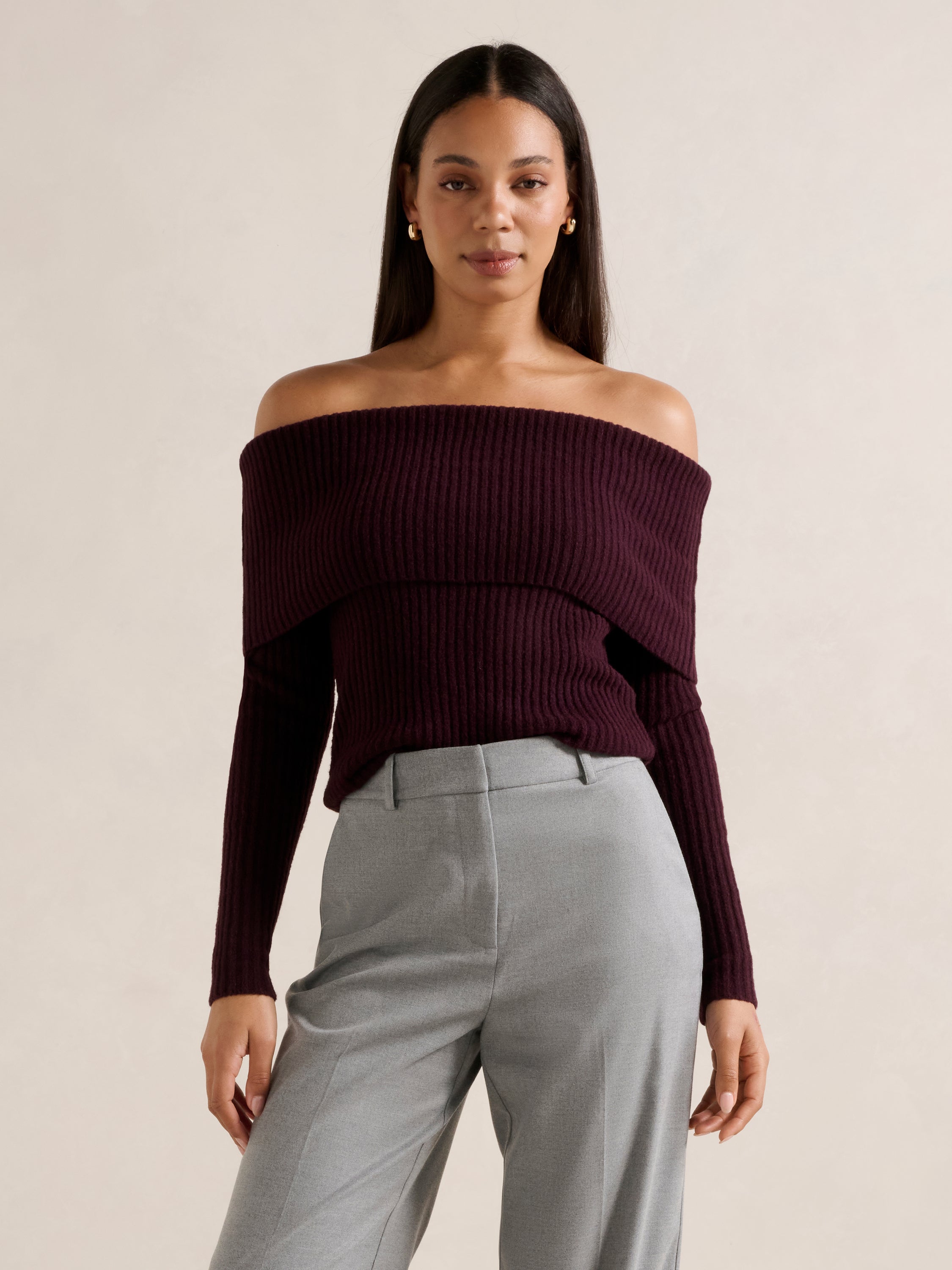 Ashley Ribbed Knit Bardot