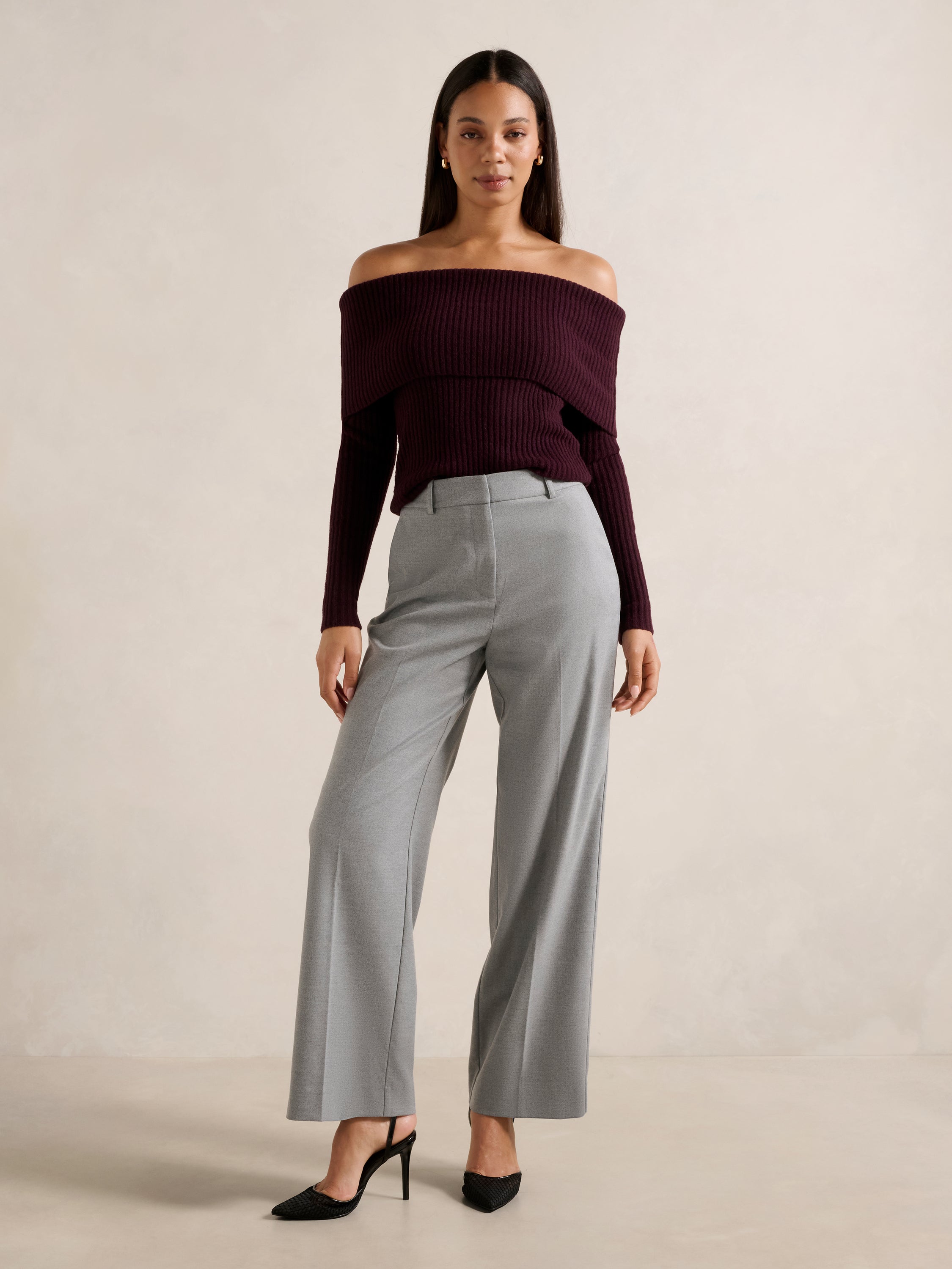 Ashley Ribbed Knit Bardot