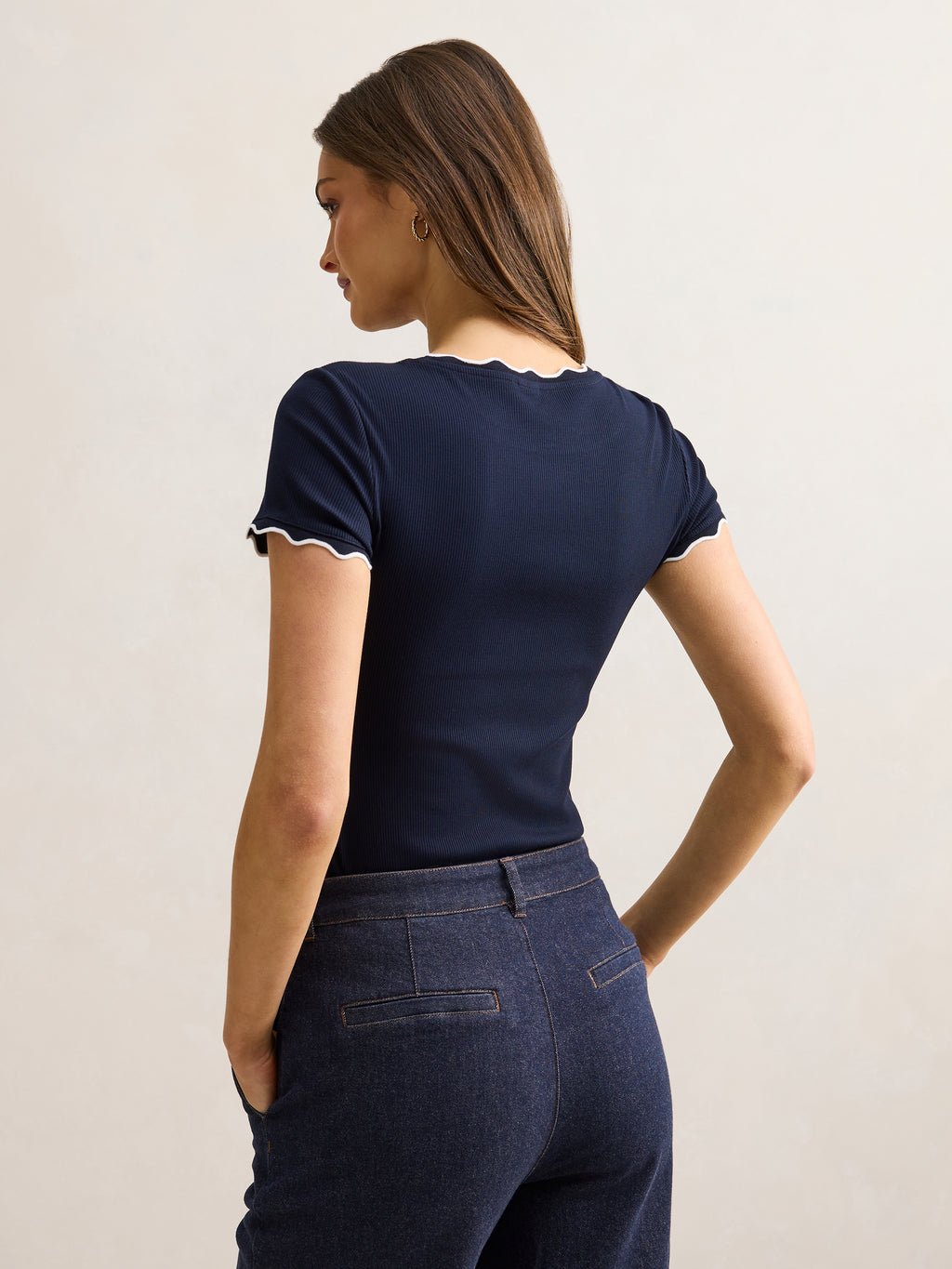 Rebecca Scallop Trim Tee