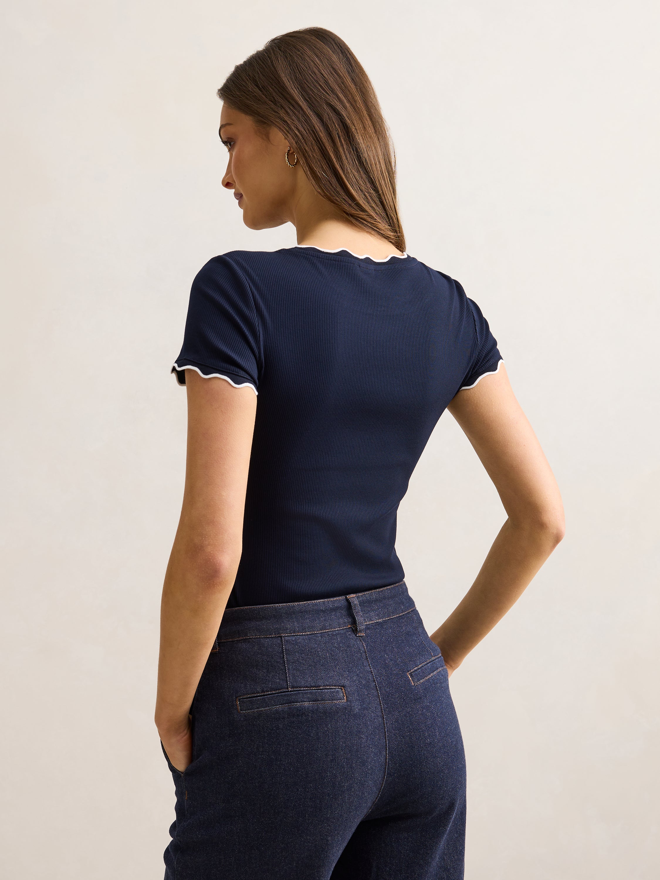 Rebecca Scallop Trim Tee