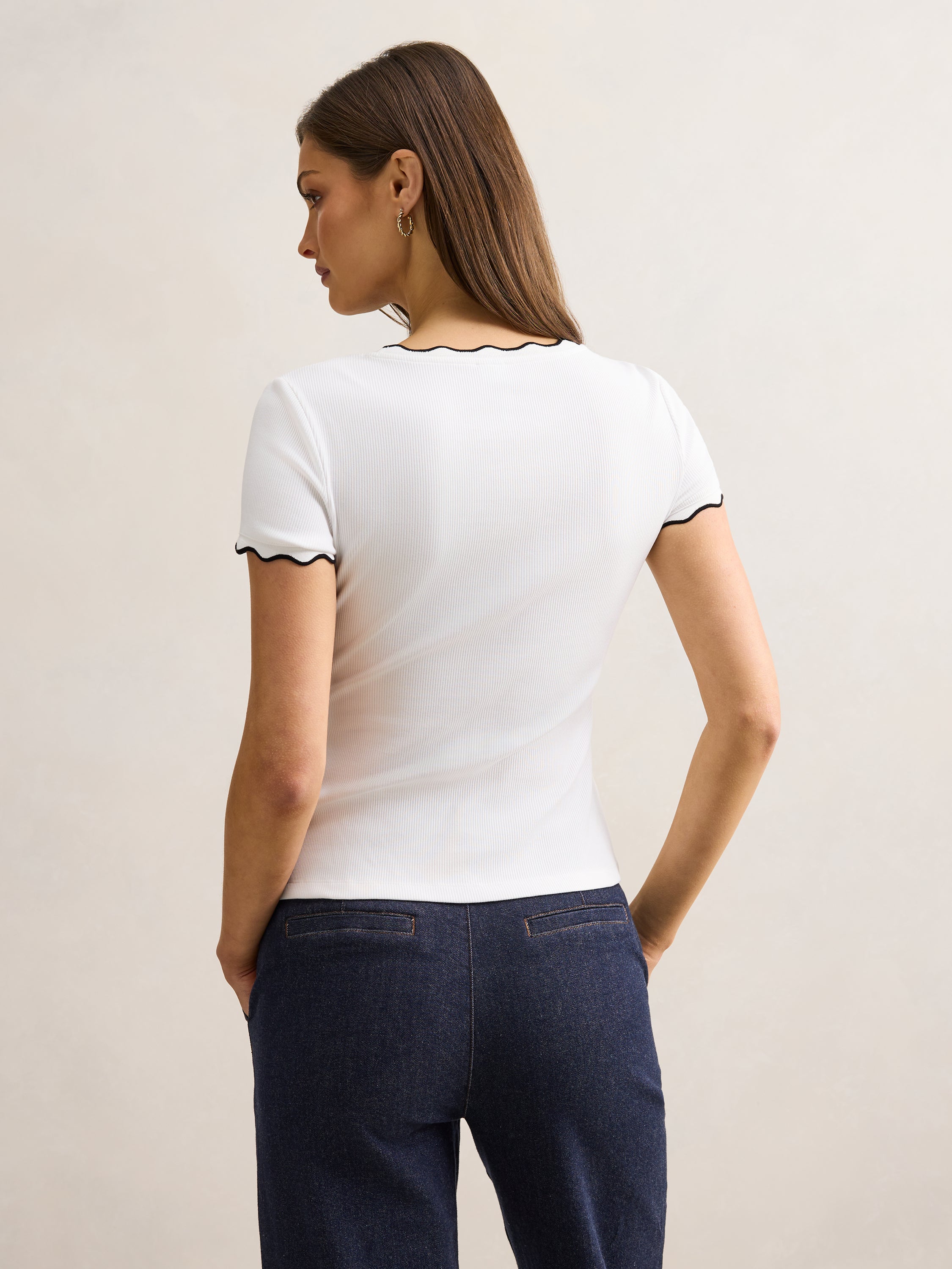 Rebecca Scallop Trim Tee
