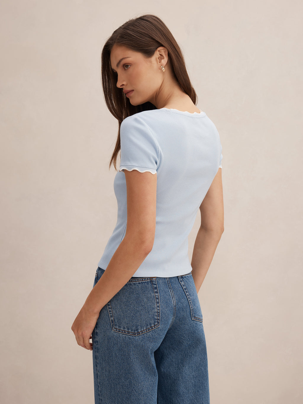 Rebecca Scallop Trim Tee