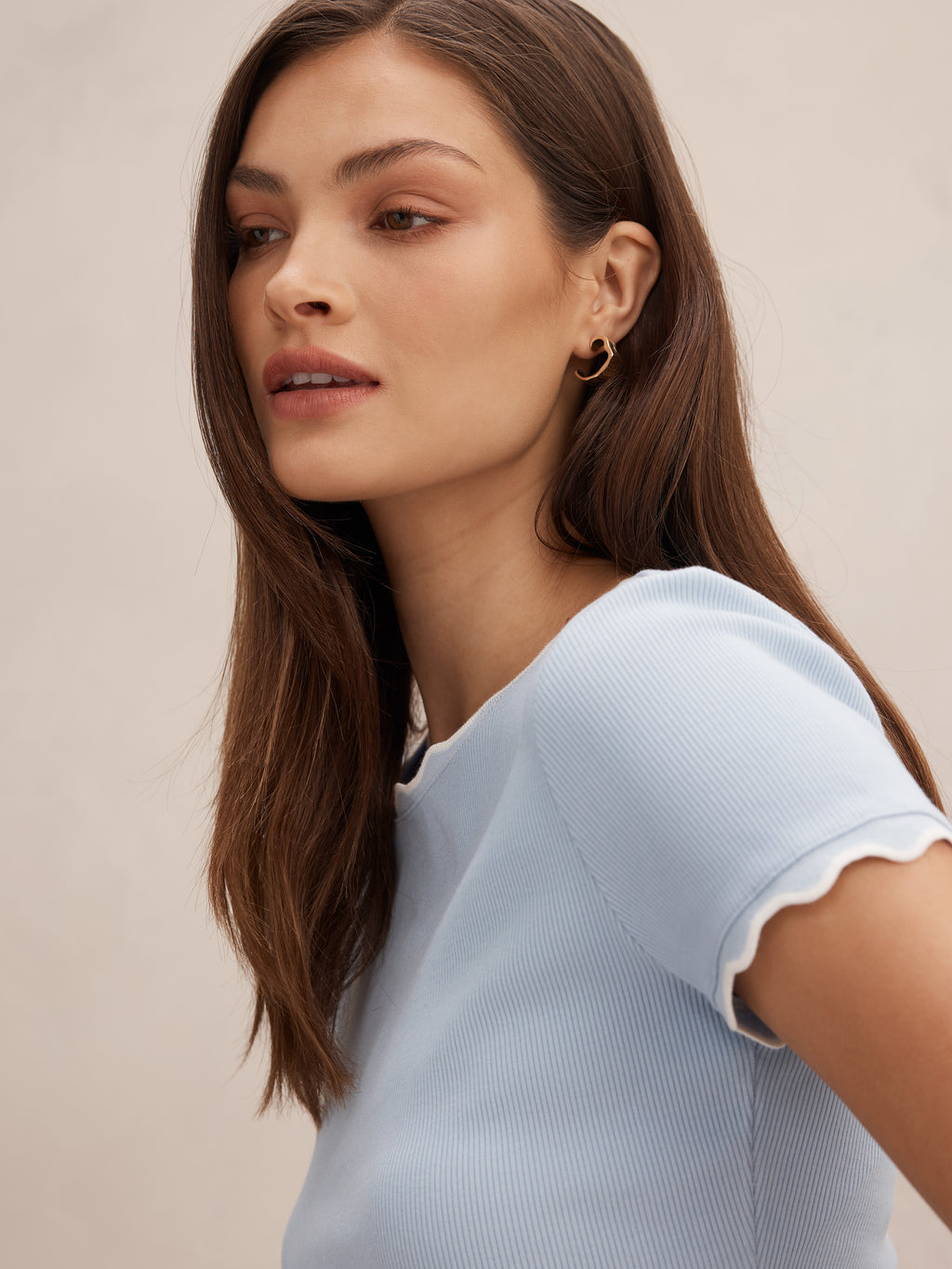 Rebecca Scallop Trim Tee