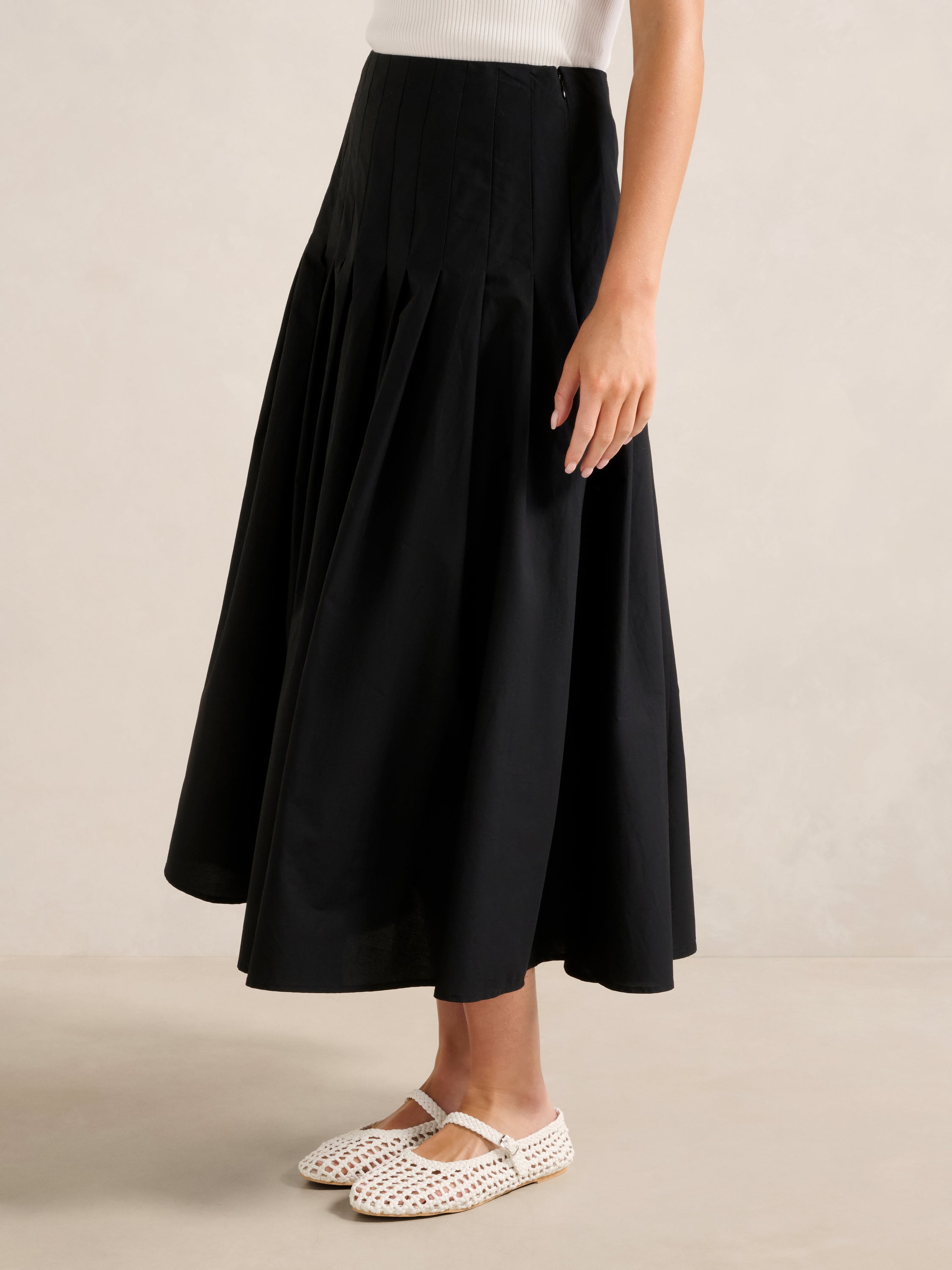 Sasha Pleated Midi Skirt