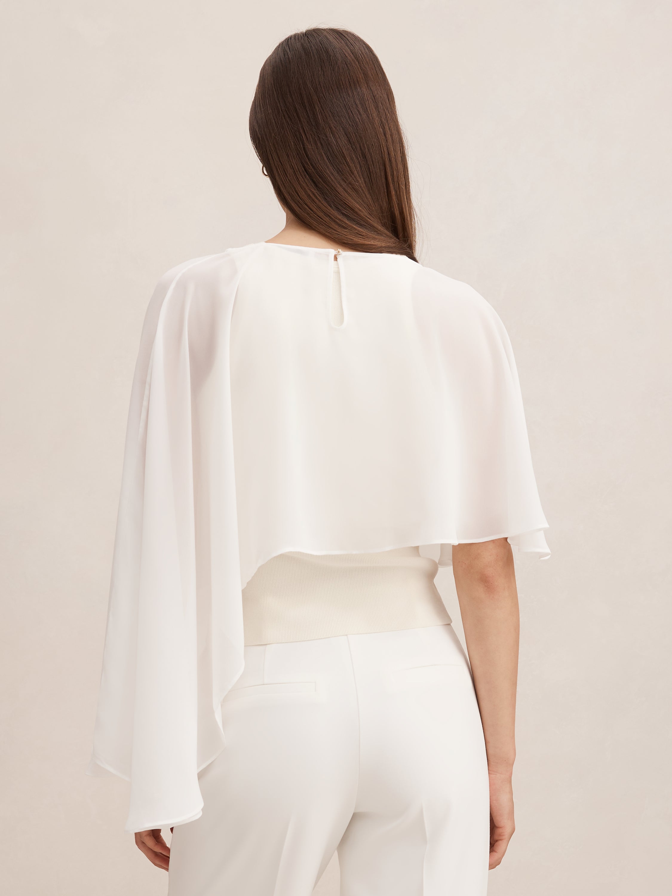 Aria Asymmetrical Chiffon Cape