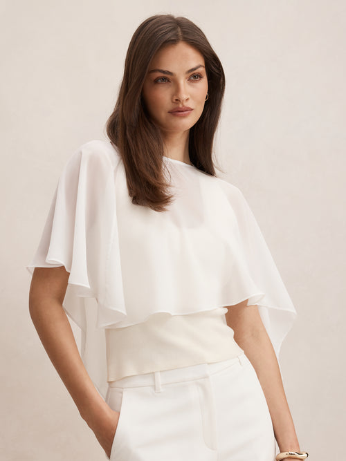 Aria Asymmetrical Chiffon Cape