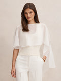Aria Asymmetrical Chiffon Cape
