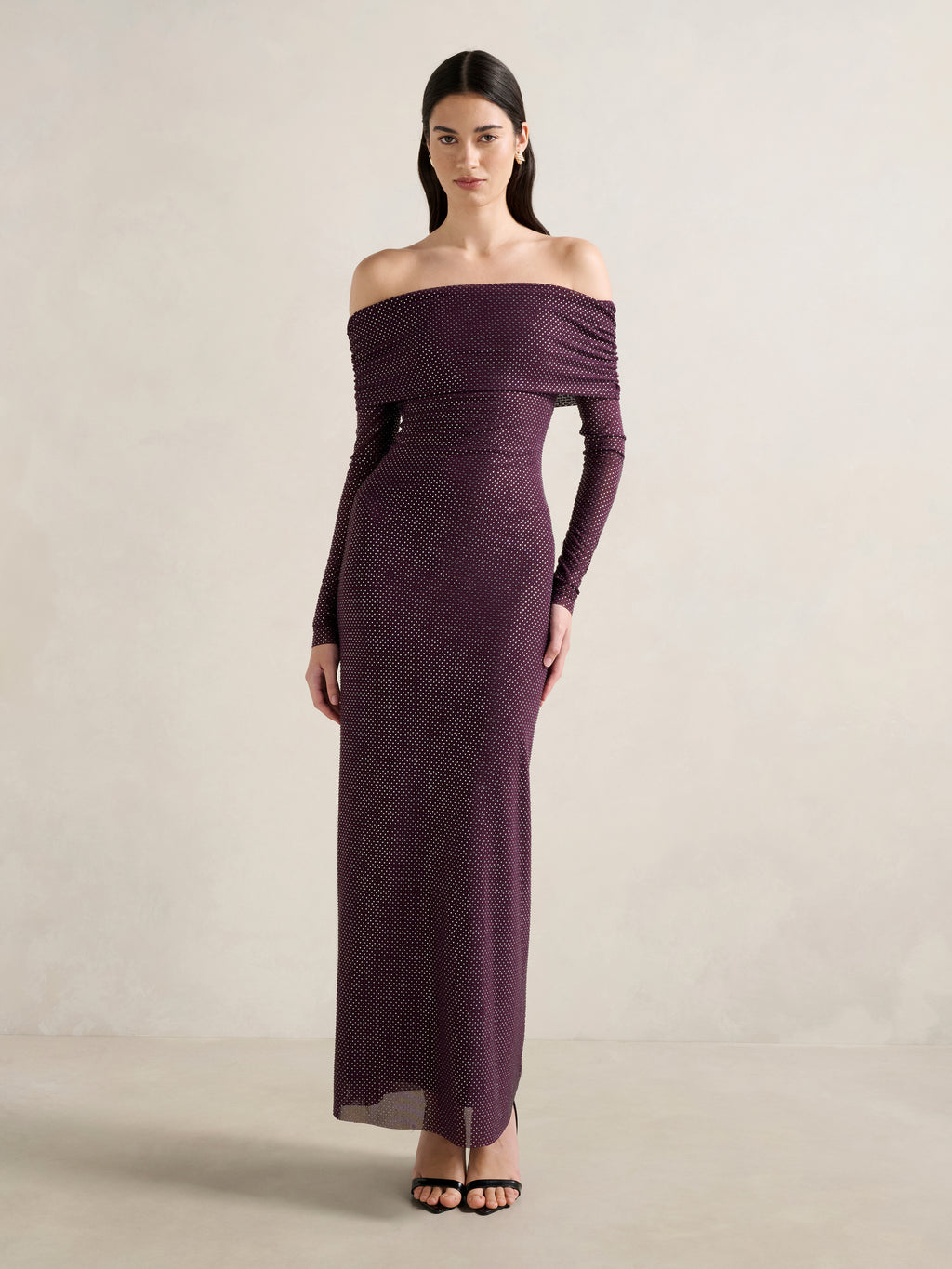 Effie Bardot Heatseal Maxi Dress