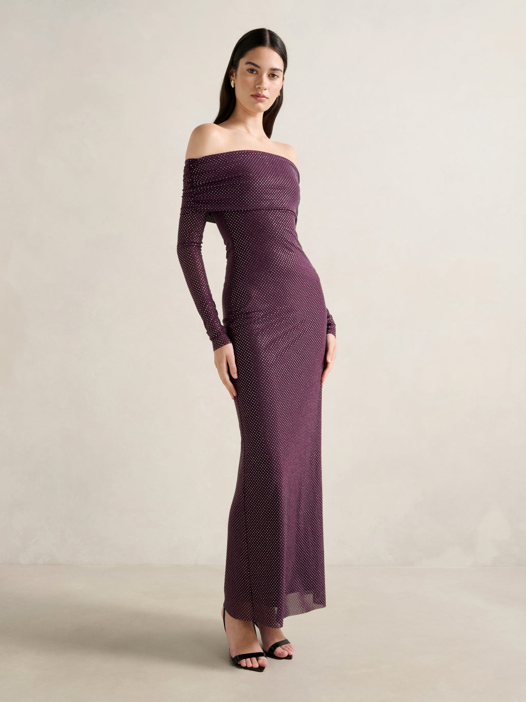 Effie Bardot Heatseal Maxi Dress