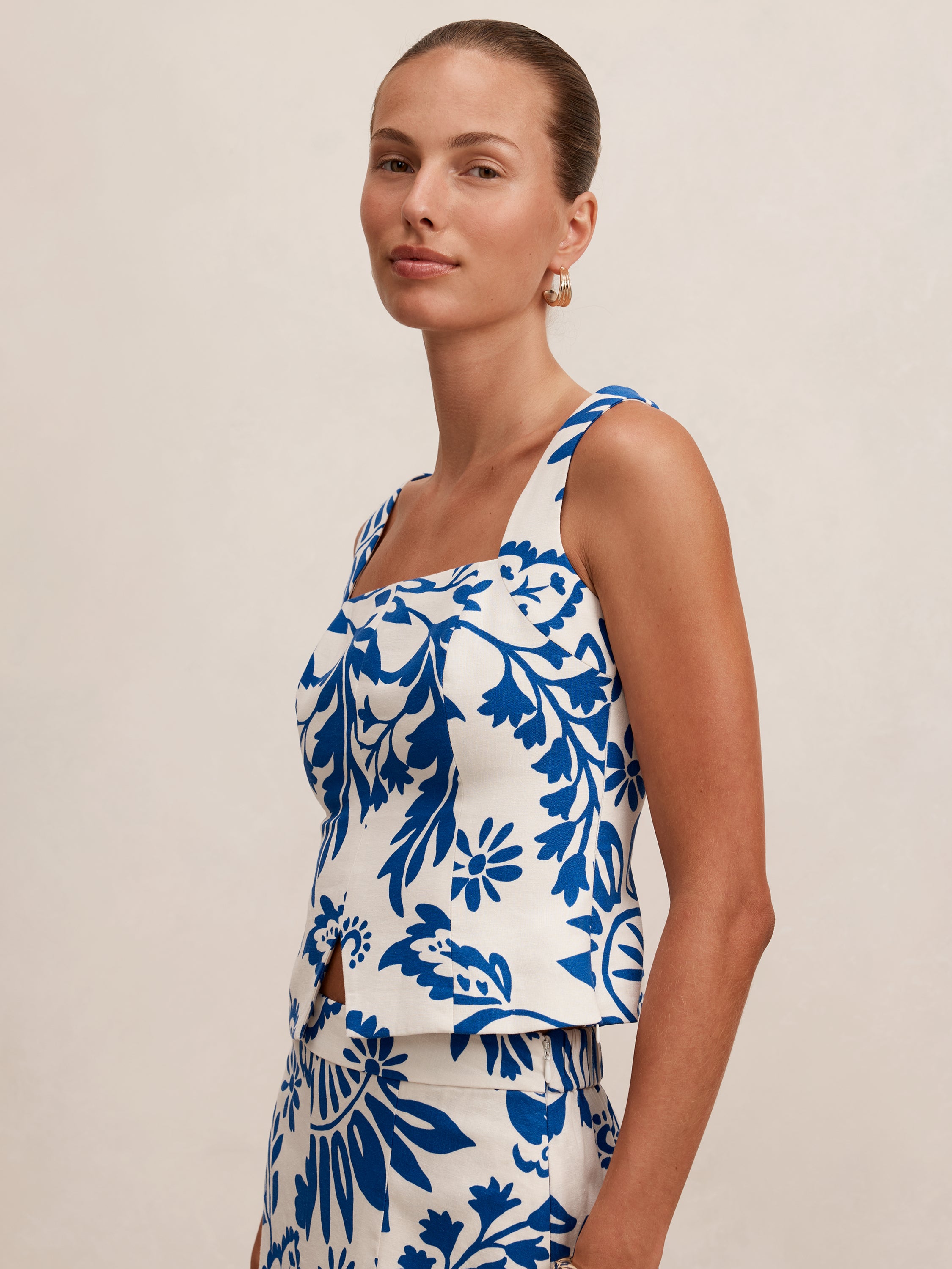 Darcy Printed Linen Top