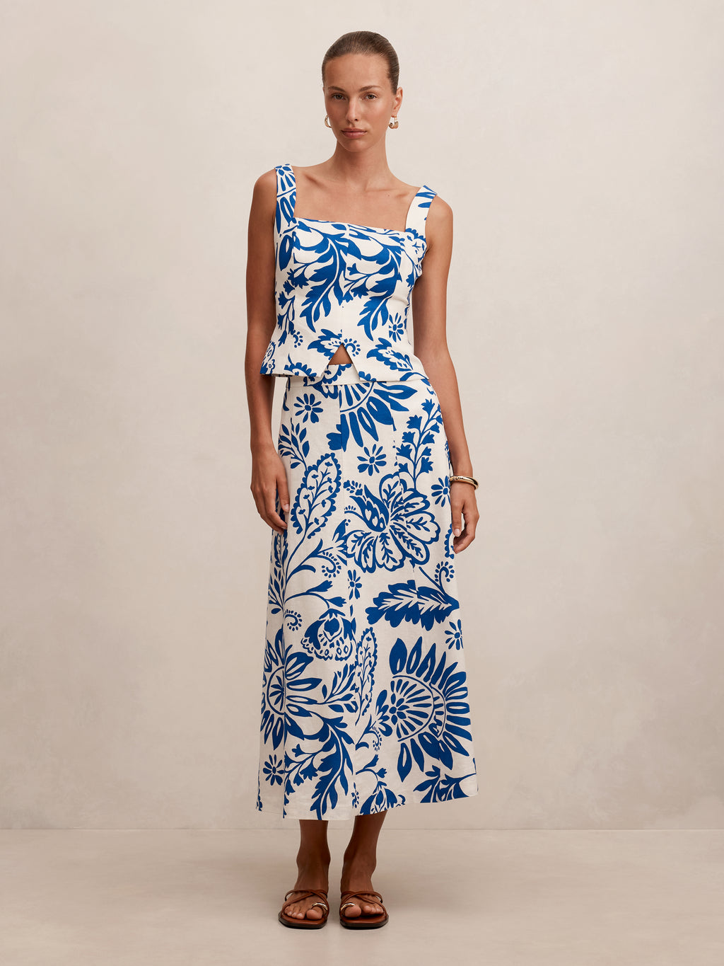 Darcy Printed Linen Top