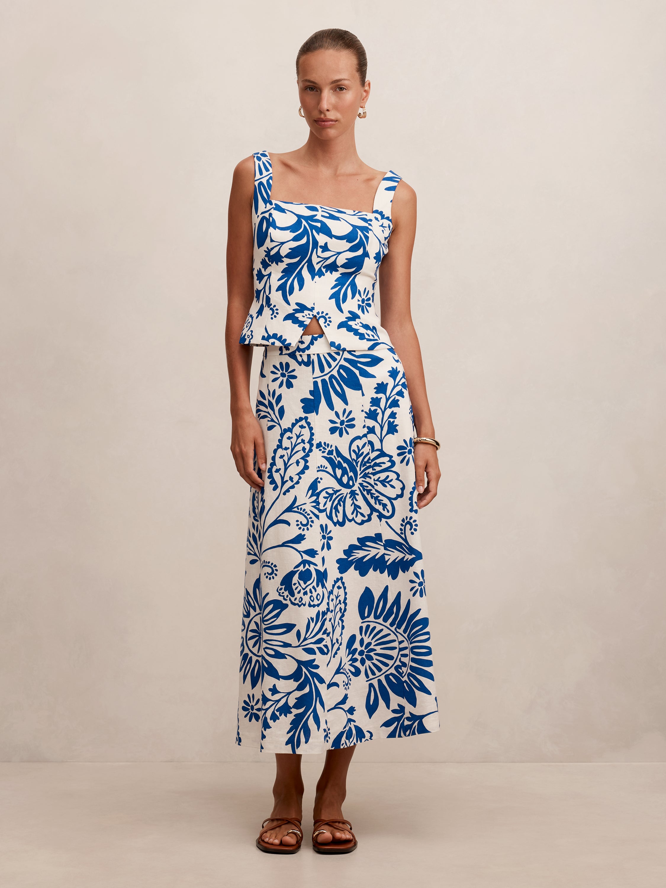 Darcy Printed Linen Top