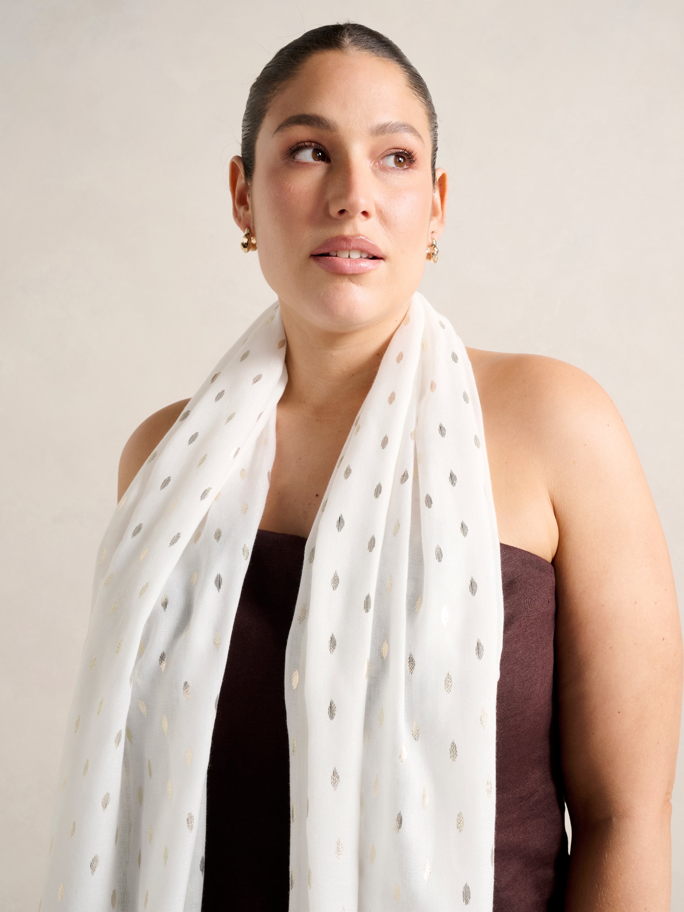 Gia Gold Foil Scarf