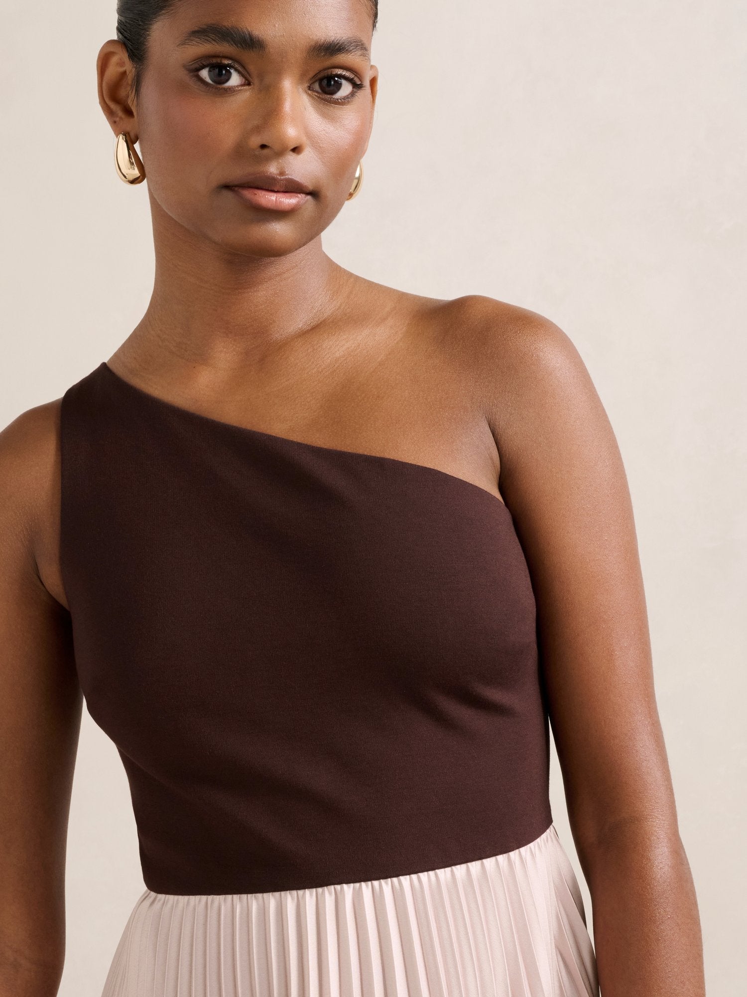 Olena Petite One Shoulder Midi Dress